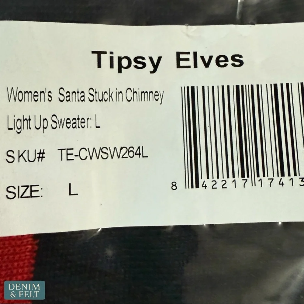 NEW Tipsy Elves Womens Light‎ Up Ugly Christmas Sweater Party Gingerbread House